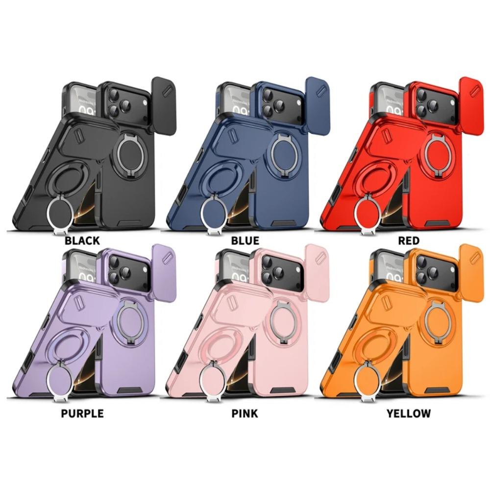 For iPhone 17 Pro Max 17 Air Case Heavy Duty PC+TPU Ring Car Mount Magnetic Stand Slide Camera Cover iPhone17