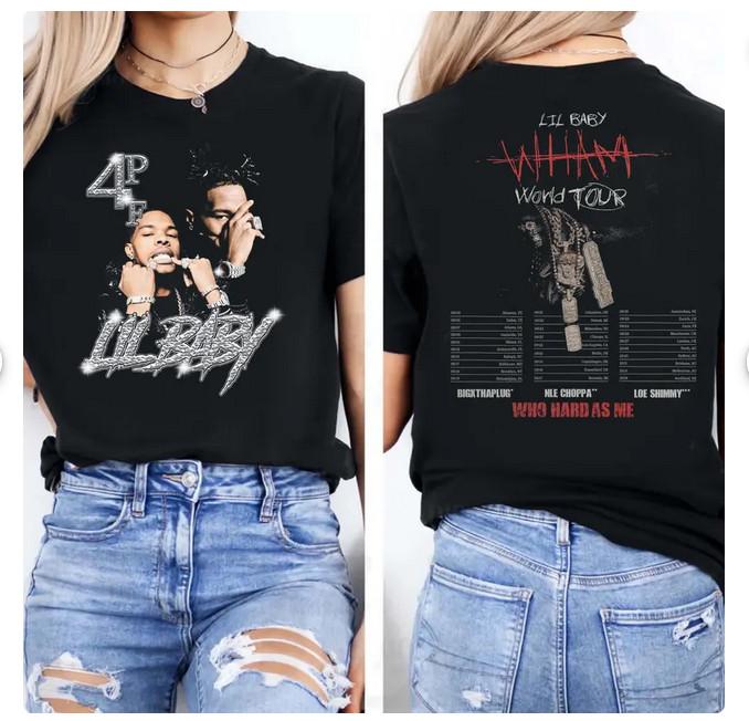 Lil Baby Wham world tour T shirt Lil baby shirt Rap Tees Hip Hop Retro Gift XXXL