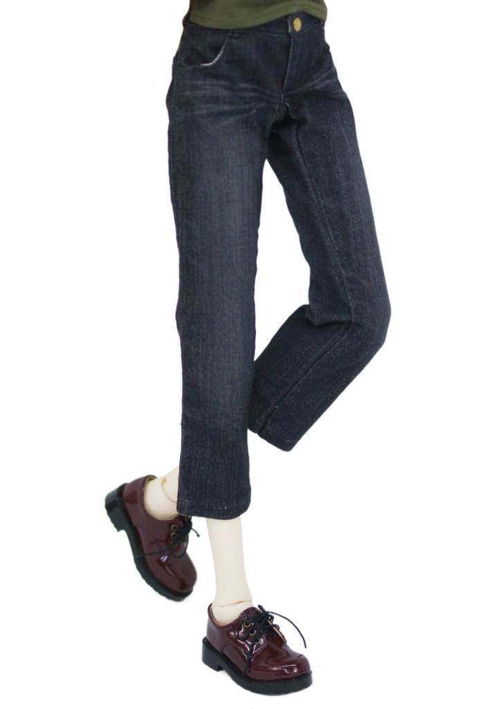 DD Compatible Okayama Processing Wide Jeans Black KOJIMA Processing Jeans Processing Wide Jeans Stretch Denim Vintage Processing 60cm Doll BJD Doll