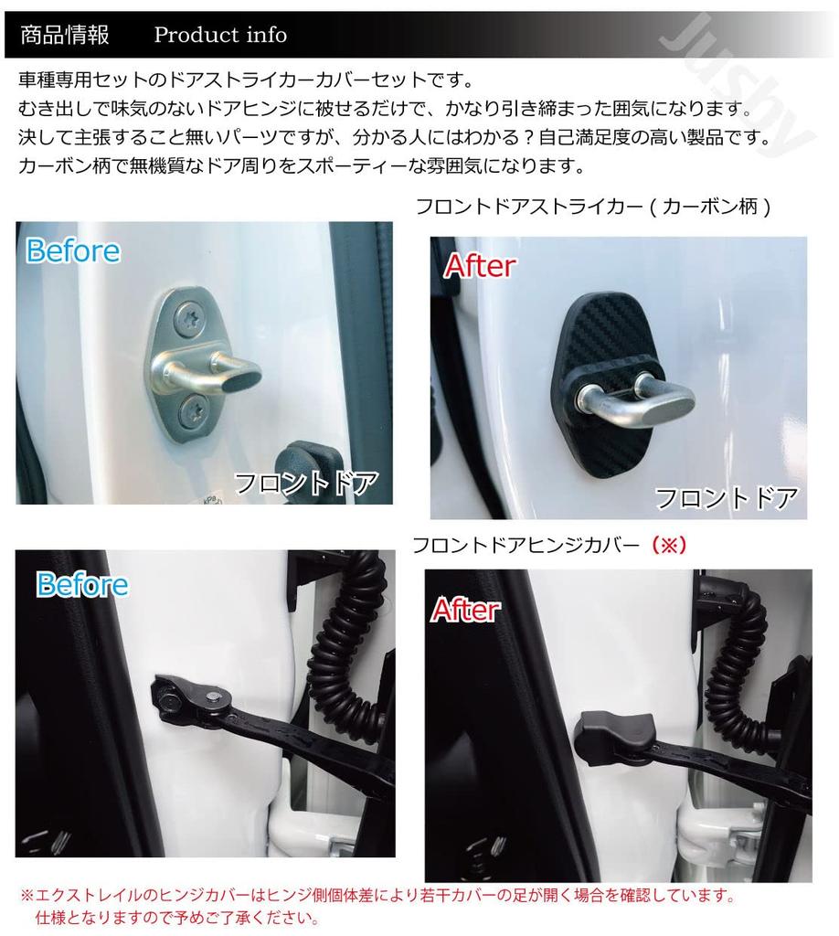 (Jusby) New X-TRAIL T33 Door Striker Cover & Hinge Cover