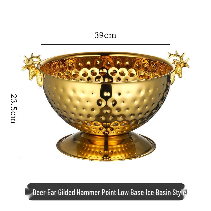 ZISIZ Golden Deer Antler Ice Bucket & Salad Bowl