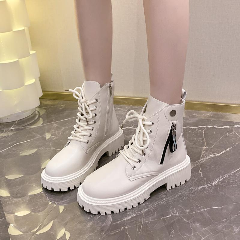 

Large size boots 35 to 42 fat feet foreign trade platform high heels 2025 new early autumn Martin boots women s shoes 35
