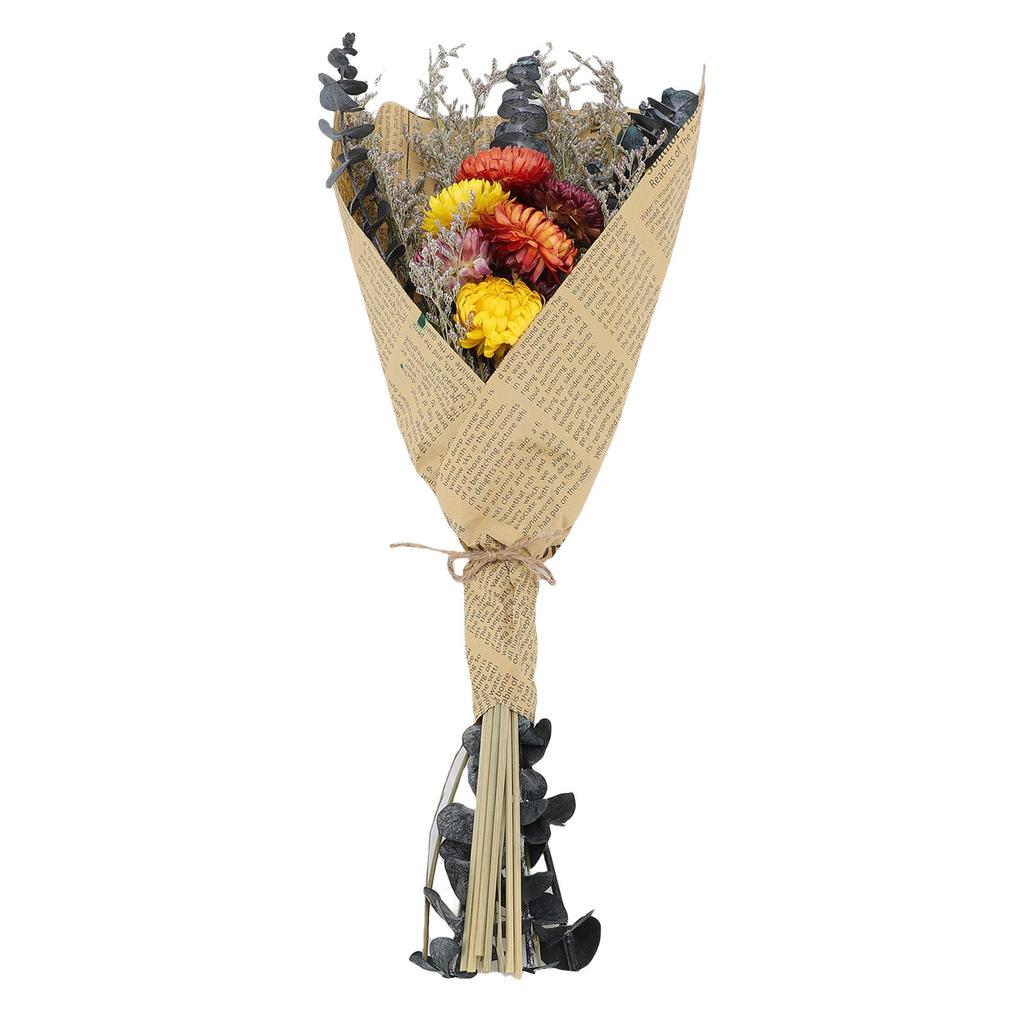 Torkad Blomsterbukett Elegant Vacker Torkad Krysantemumblomma med Stjälk för Bröllopsfest Vardagsrum Sovrum