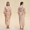 Yaoting Satin Plus Size Women's Long Sleeve Pajamas and Bathrobe Set - Spring/Fall Collection WP5021