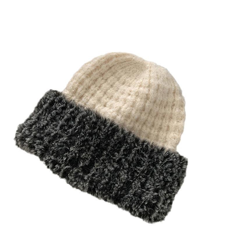 Plush Knitted Hat Women's Autumn and Winter New Big Head Circumference Versatile Wool Hat Showing Small Face Thickened Warm Hat