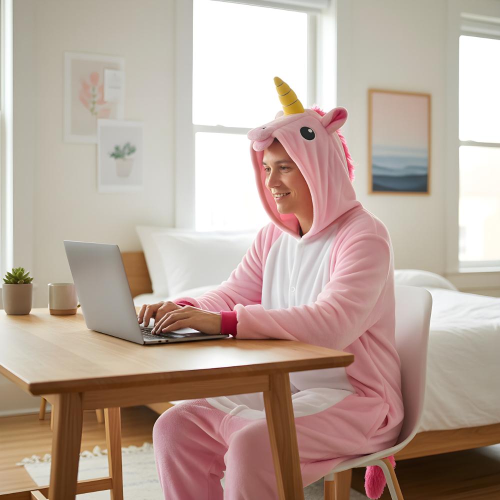 Pink Unicorn Kigurumi Onesie Costume XL: 175-185Cm
