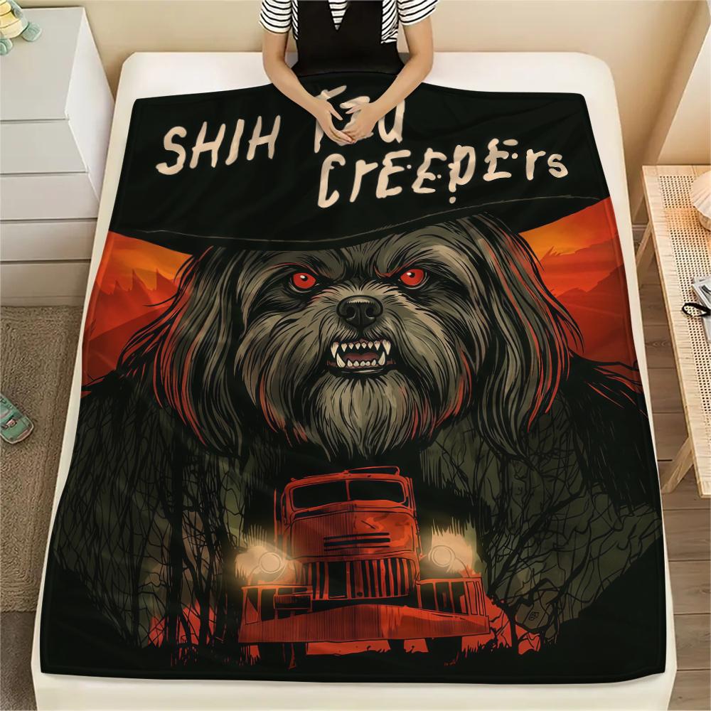 Dark and Terrifying Animals Print Flannel Blanket,High quality Comfortable for All Seasons,Home Decor,Warmth and Comfort,Perfect for Christmas Gifts