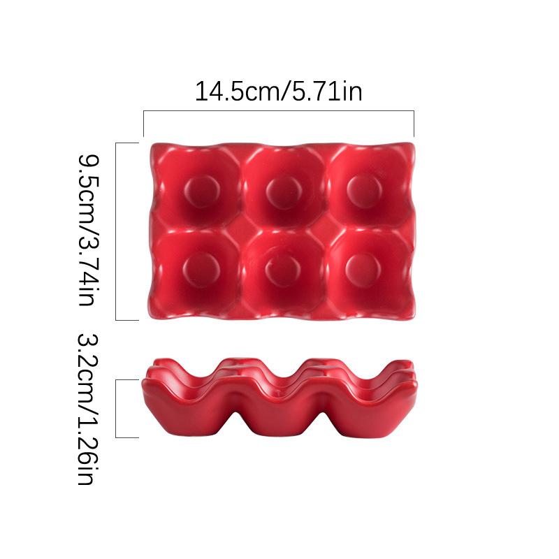 Eierhalter mit 6 Fächern, Keramik, rutschfeste Eierbox, Kühlschrank, stoßfest, Eierablagehalter, Aufbewahrungsbox, Aufbewahrungsbox für Zuhause