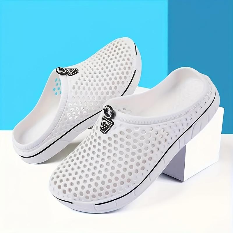 Women's Solid Color Flat Slippers Slip On Round Toe Non-slip Outdoor Casual Shoes Beach Shoes for Spring and Summer
