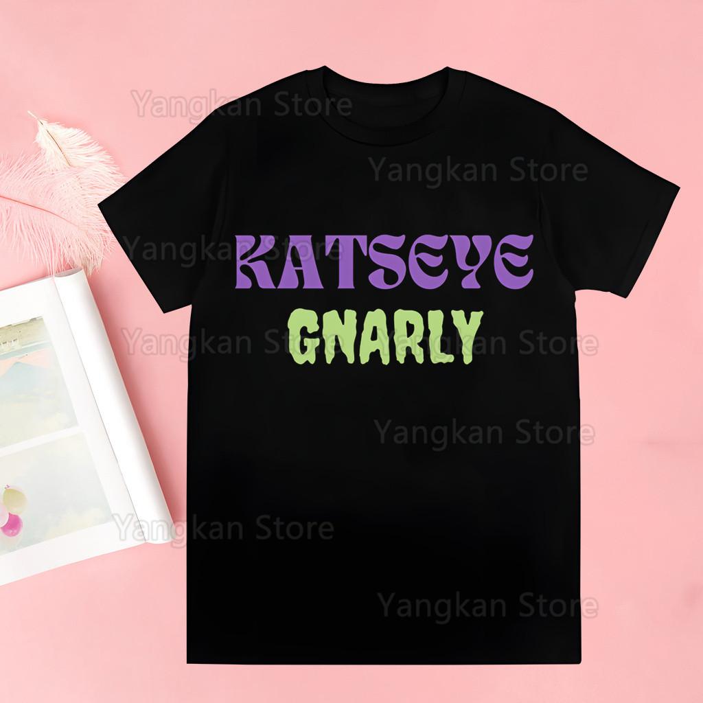 KATSEYE Gnarly Tops Womens Tshirt Ulzzang Harajuku The Print Tshirt Summer New Casual
