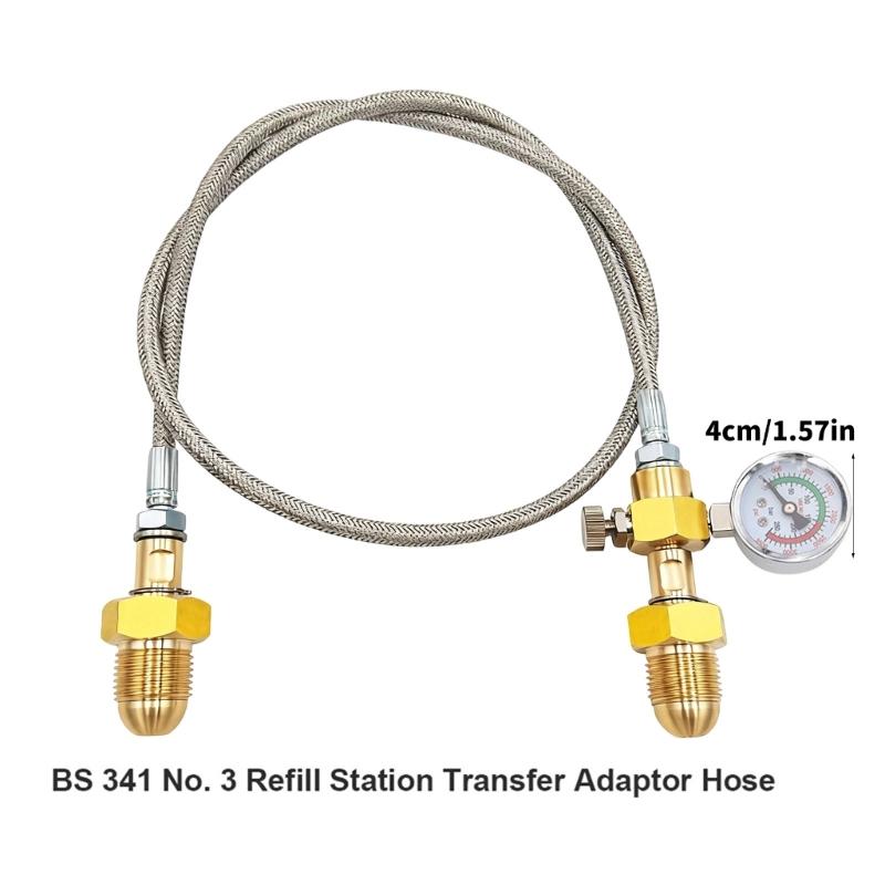 Furtun cu împletitură de oțel pentru gaz argon cu racord de 5/8 Conexiune ușoară Rezistență la presiune înaltă Furtun adaptor pentru transfer stație de umplere