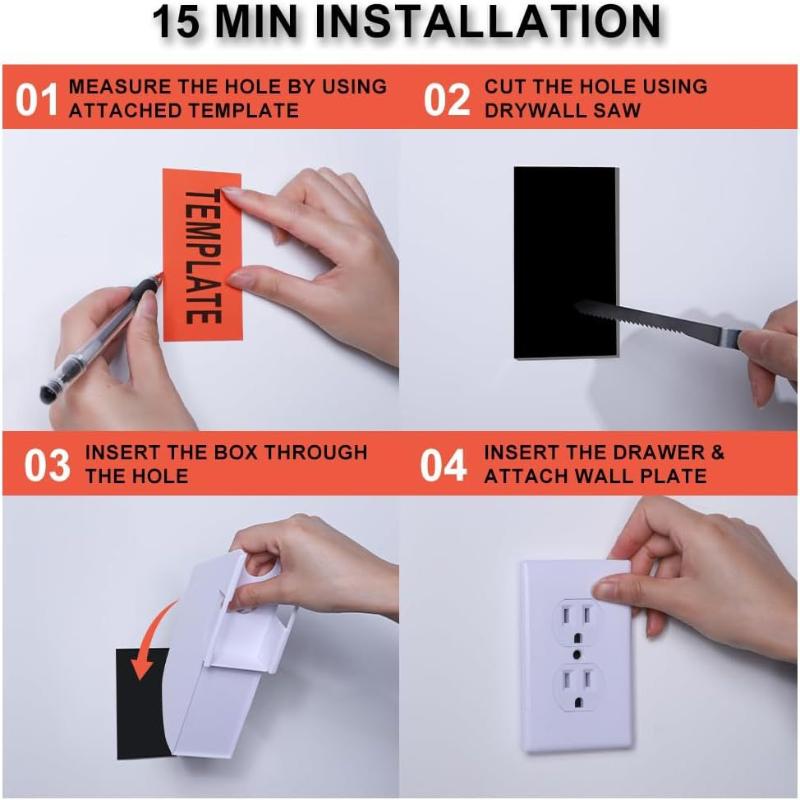 Creative Hidden Wall Socket Storage Box Sight Secret Hide Pills Jewellery Security Container Stash For Coin Cash And Small Items