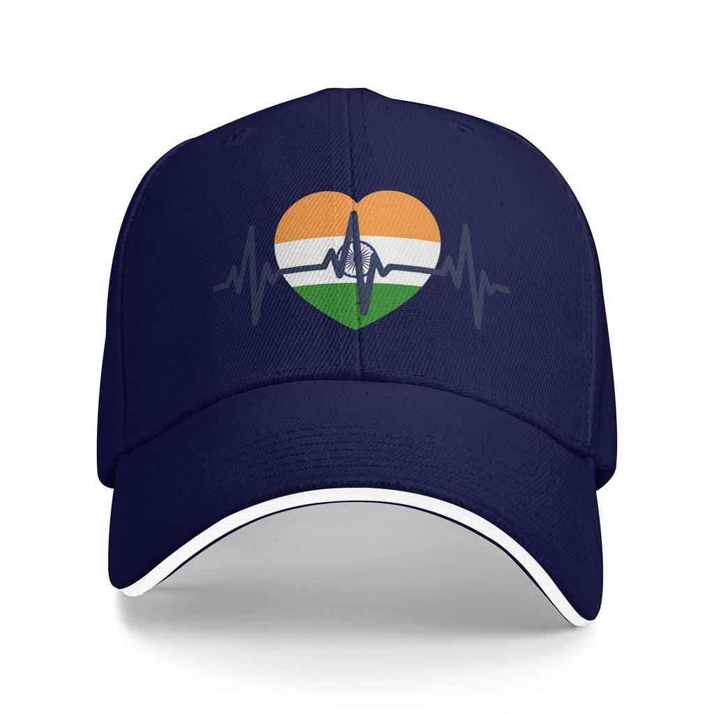 Heartbeat Of India Patriotic Heart Design  Casual Baseball Cap Summer  Trucker Hat Sun Snapback Cap Unisex-TeensN Baseball Caps