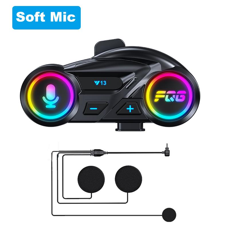 

Y13 Motorcycle Helmet Headset Bluetooth Chip V6.0 Stereo Fm Radio 7 Cool Lighting Effects CVC+DSP Noise Reduction