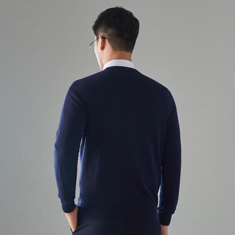 Youngor Men's 100% Wool Business Casual Crew Neck Sweater