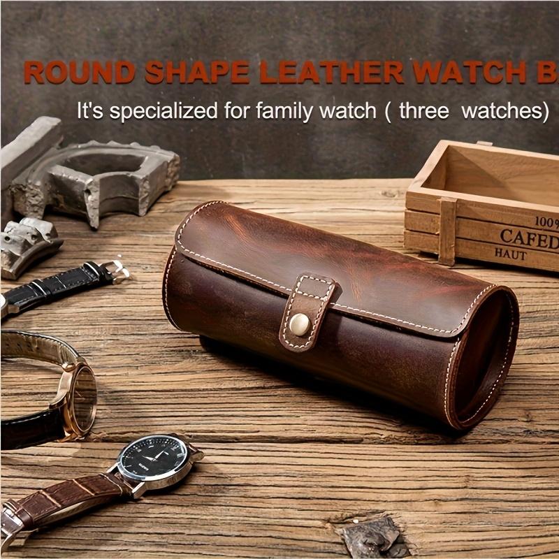 A Vintage Leather Watch Storage Box for Travel, Display, or Home Storage - Compatible with Mechanical Watches, Quartz Watches