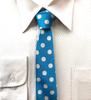 [HANG OVER] Long-selling product [Made in Japan] 6cm large polka dot tie (TurquoiseWhite)