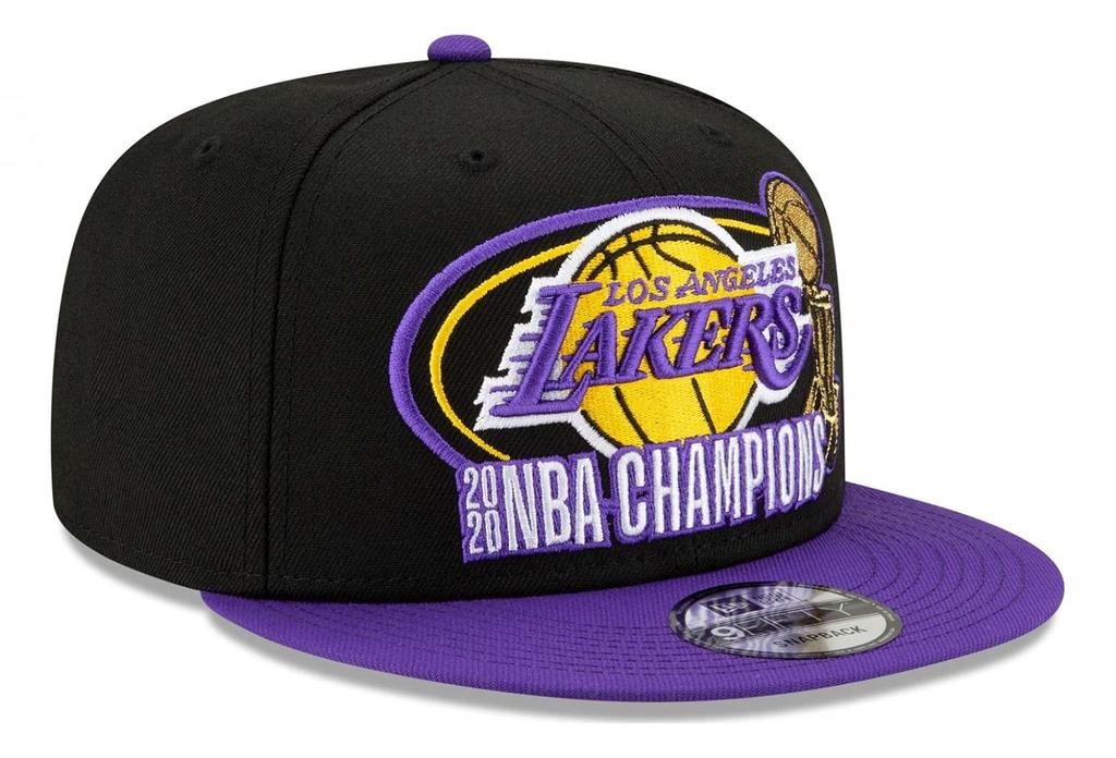 New Era Los Angeles Lakers 9FIFTY Snapback 2020 NBA Finals Champion Title Trophy In Black and One Size Purple, Black/Purple,