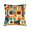 60S 70S Retro Geometric Throw Pillow Cover - Hip Square Zippered Cushion Case, Vintage Decor For Sofa & Living Room