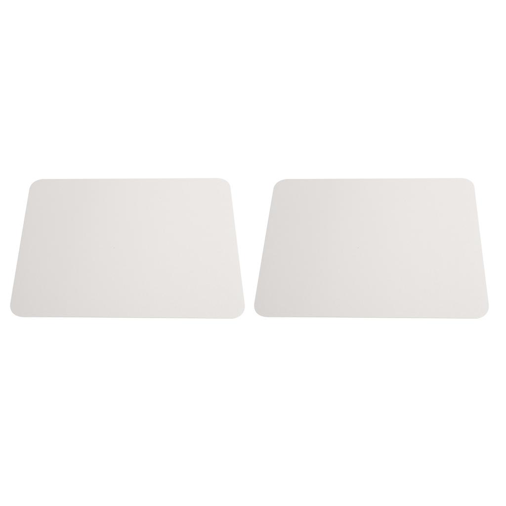 2Pcs Mouse Pad 2-Side PVC Leather Waterproof Desk Mat Office Home Mice Protector 27x21cm(Creamy