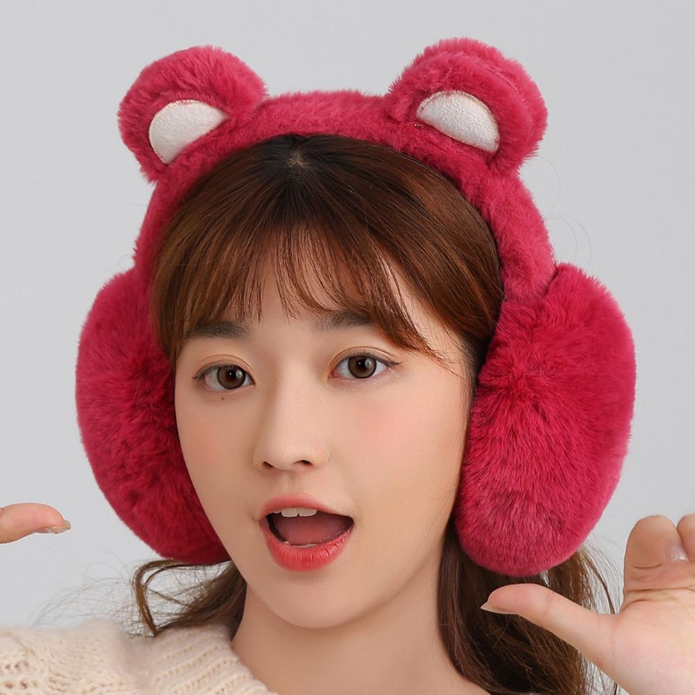 Cute Bear Ear Earmuffs Foldable Thickened Ear Cover Anti-Freeze Keep Warm Ear Warmer for Women Girls
