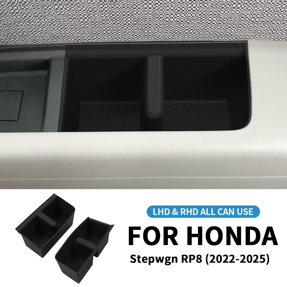 For Honda Stepwgn RP8 2022-2025 Car Front Door Storage Box & 3rd Row Cup Holder & Central Control Tray Interior Accessories Set