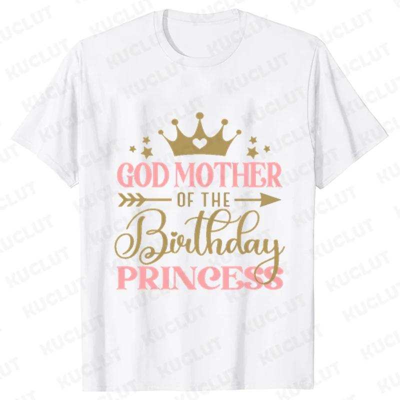 Birthday Princess Girls Party T-shirt Family Gathering Matching Sibling Tees White Unisex Kids Clothing Crown Graphic Y2k Tops