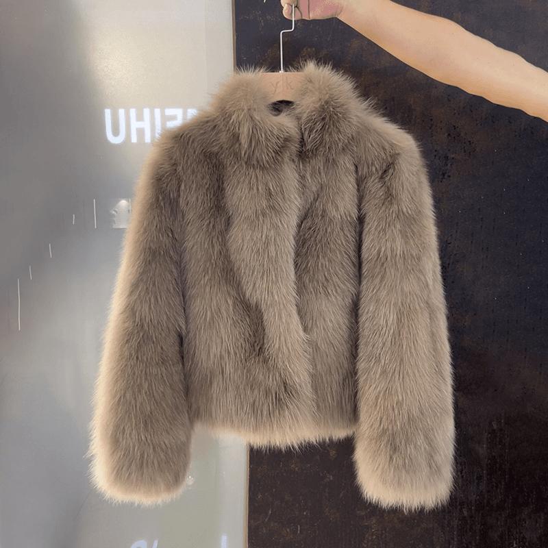 Winter New Stand Collar Eco-friendly Fox Fur Coat Women's Fashion Coat Young Style Pure Desire