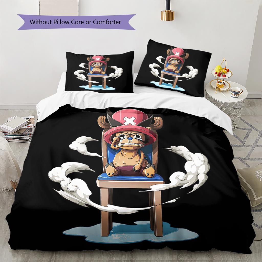 Cartoon Pattern Bedding Quilt Set Quilt Cover Pillowcase Home Decoration Birthday Gift (1 * duvet cover + 2 * pillowcase, without core)