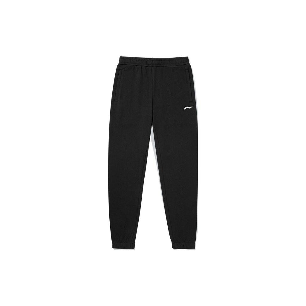 Li-Ning Solid Color Regular Fit Zipper Pocket Cuffed Sweatpants Men Bottoms Black AKLSG29-1