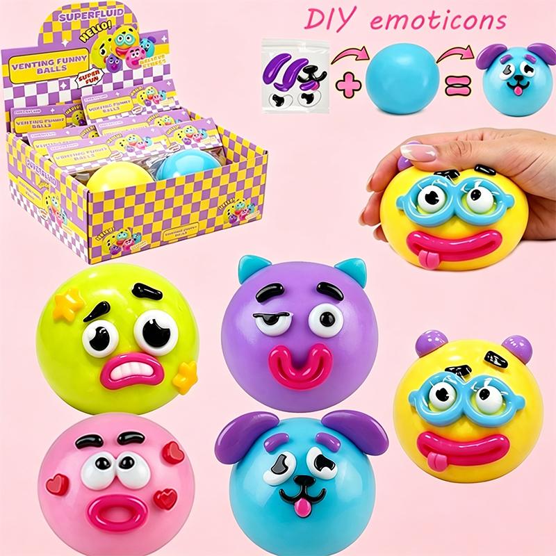 Detachable Funny Face Parts Dog Expression DIY Stress Ball Non-toxic Knead Stretch Release the Mood Classroom Fidget Calming Toy