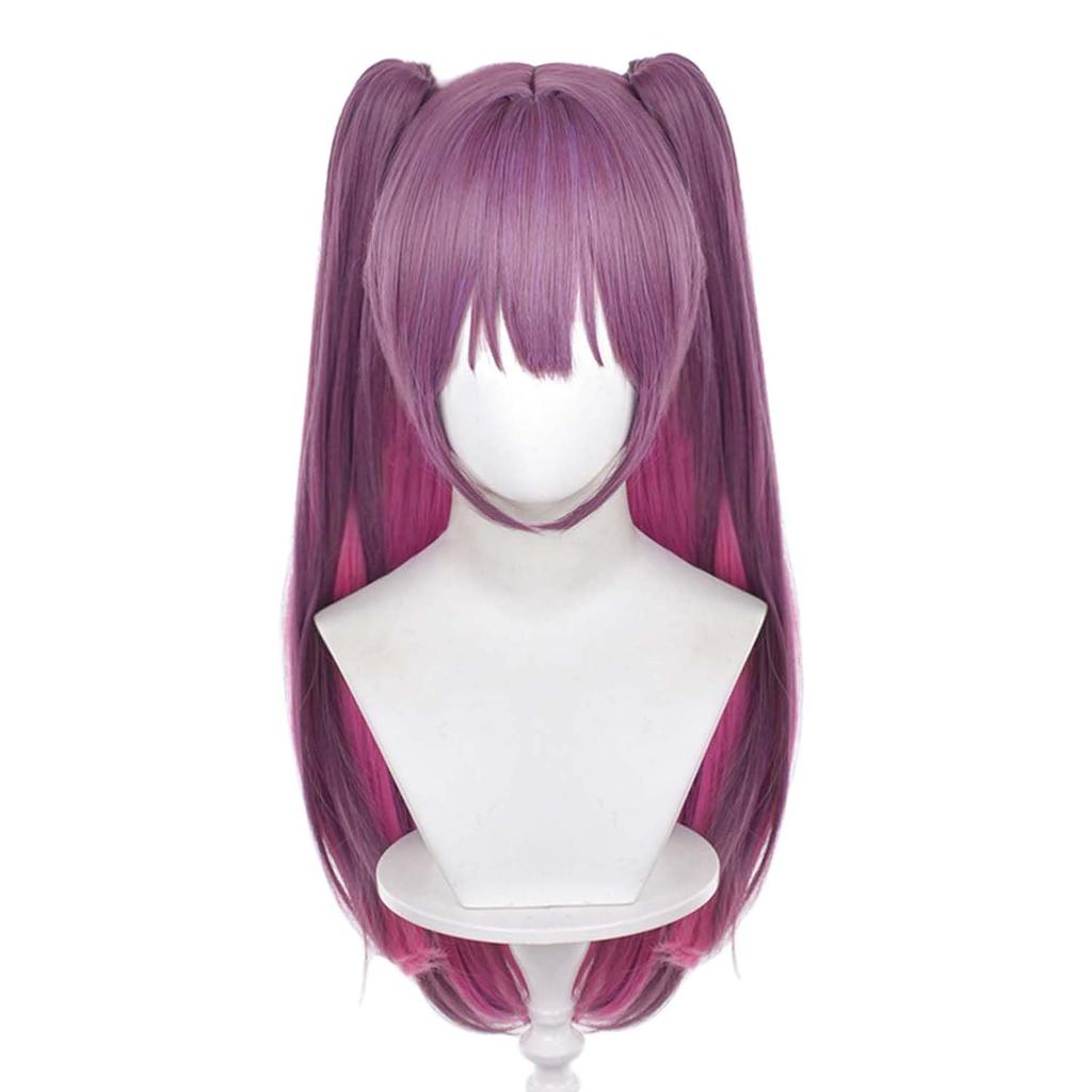 Purple Long Full Wig with Wig Perfect for Character Comic Market School and Cultural Wig, Heat-Resistant, Net, Cosplay, Events, Halloween, Festivals,