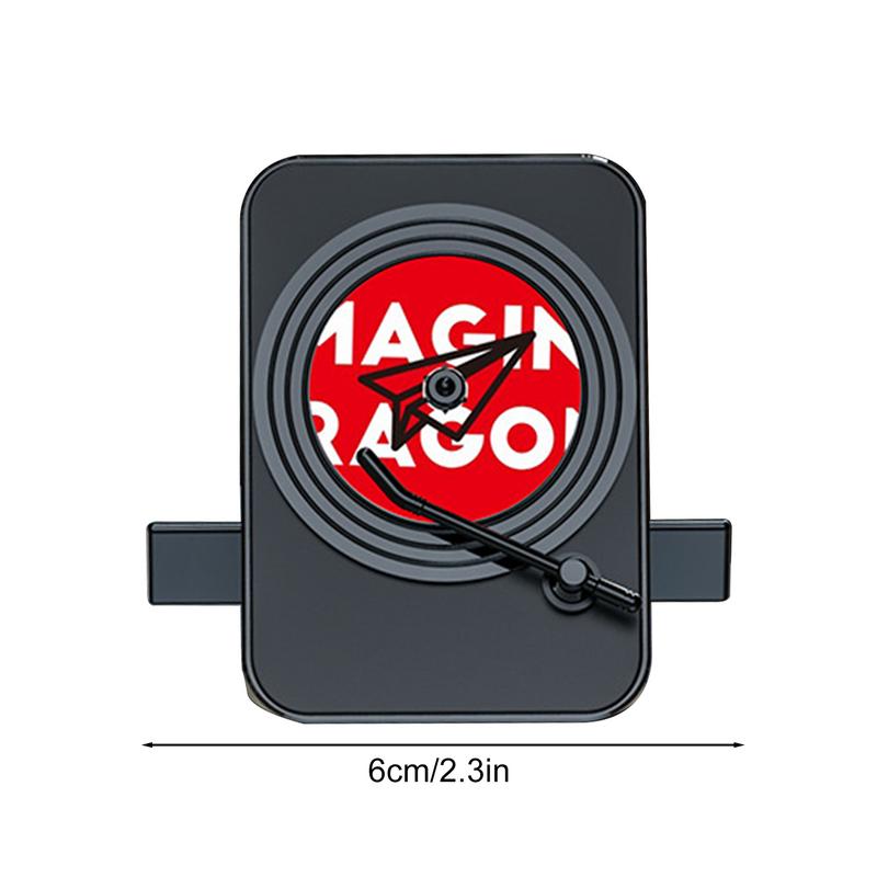 Solar Car Air Fresheners 2 In 1 Car Air Freshener Odor Eliminator With Temporary Car Parking Card Modern Record Player Shape Car