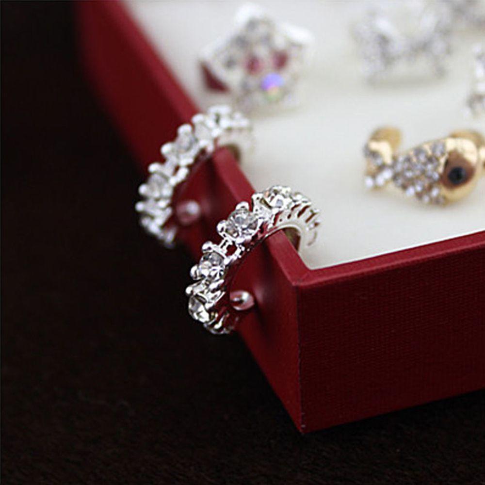 

Женские Модные Клипсы-Серьги со Стразами для Хряща Без Пирсинга серебряный