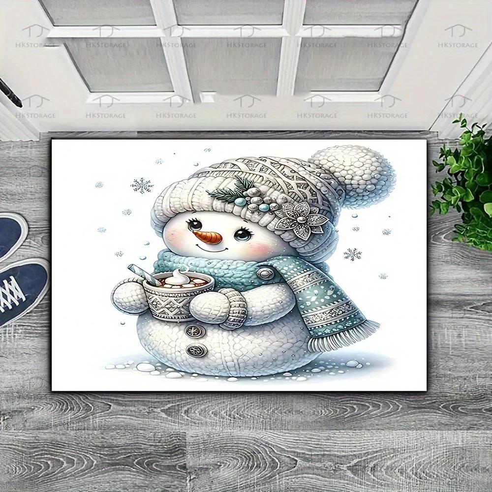 1pc Christmas Dachshund Mat: Merry Fest , Holiday Indoor and Outdoor Rear Front Door Welcome Mat Winter Door Mat.