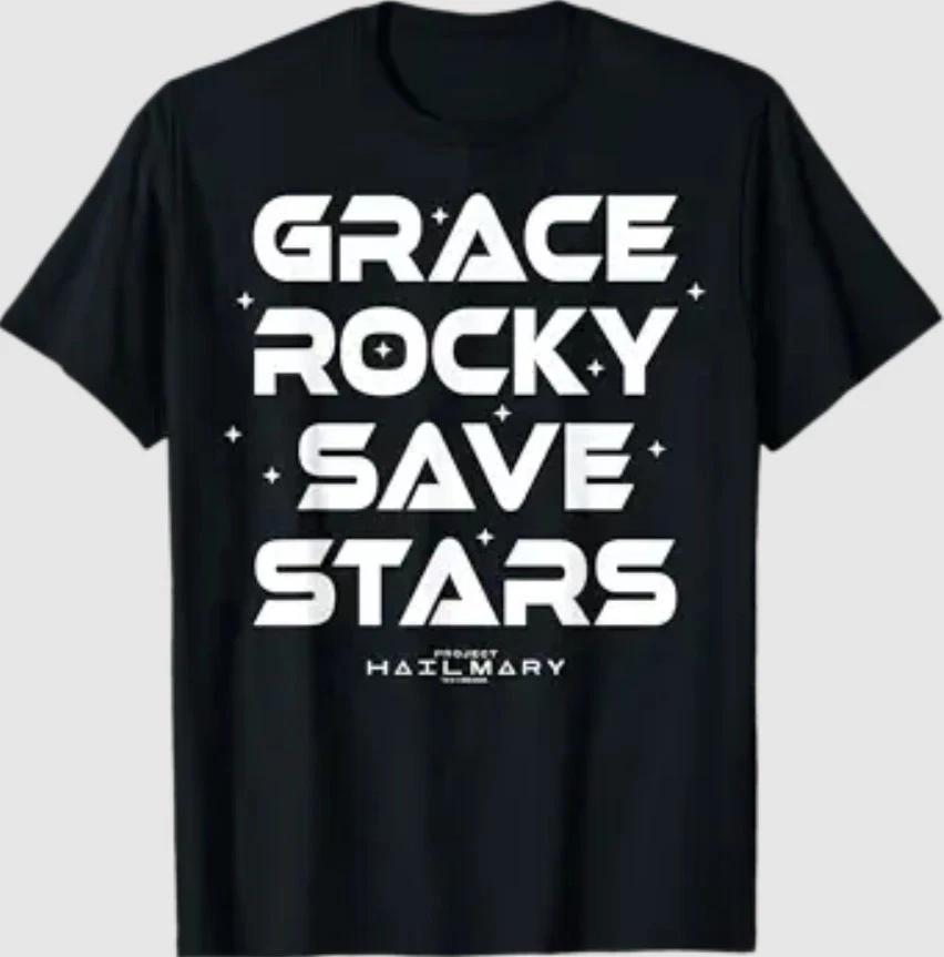 Project Hail Mary Grace Rocky Save Stars Poster T-Shirt XL