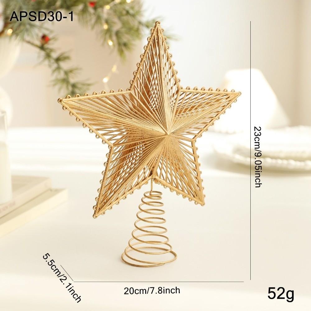 New Gold Star Christmas Tree Top Star Hollow Out Plastic Iron Christmas Tree Decorations Tree Ornaments Xmas Party