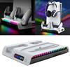 For PS5 Slim Stand Cooling Station With RGB Light Cooling Fan Dual Controllers Charger For PS5 Slim Console Digital&Disc Edition