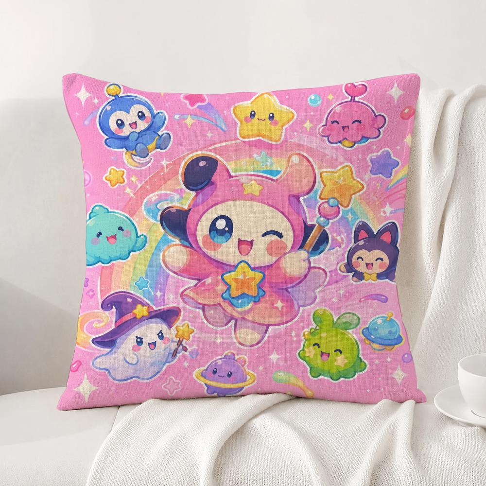 Character Tamagotchi Cushion Cover Natural Linen Pillowcase Set AllinOne Decor Cushion Cover for Sofa Bedroom Chair
