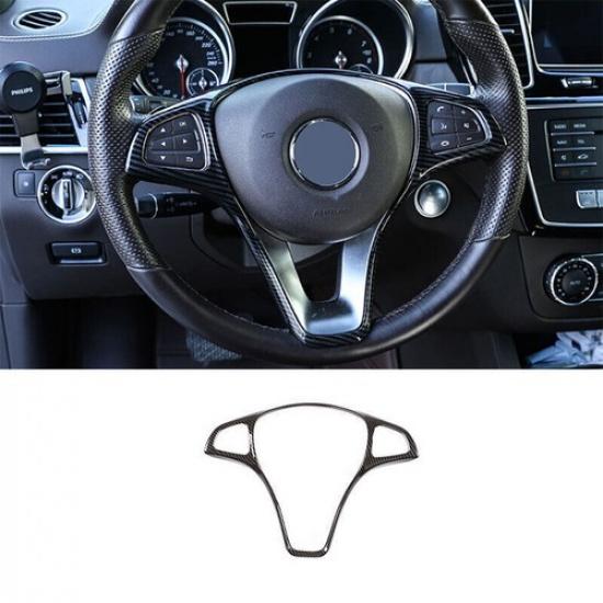 Interior Cover Steering Wheel Trim For Benz GLA CLA 2013- ABS Carbon Fiber