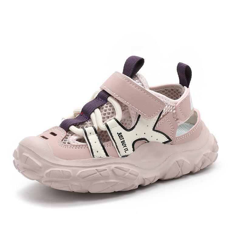 Students Sports Sandals Thick Soft Kids Sneakers Non-slip Hollowed-out 2025 Summer New Children Running Shoes Mesh Breathable
