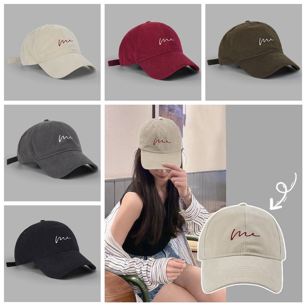 

Cotton Retro Baseball Cap Letter Embroidery Korean Snapback Hats Hip Hop Peaked Cap Unisex