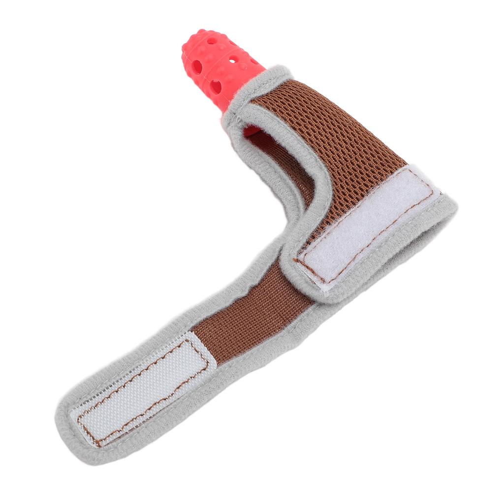 Infant Silicone Thumb Guard Finger Protection Stop Sucking Baby Thumb with Breathable Wrist Band for Baby Over 3 Months