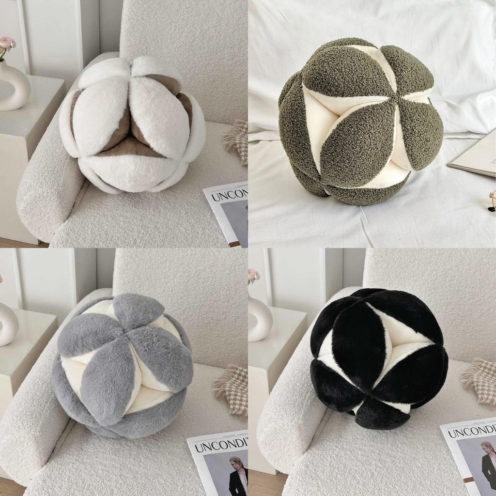 Nordic Style Plush Cushion With Piping For Living Room Decor And Bedside Use