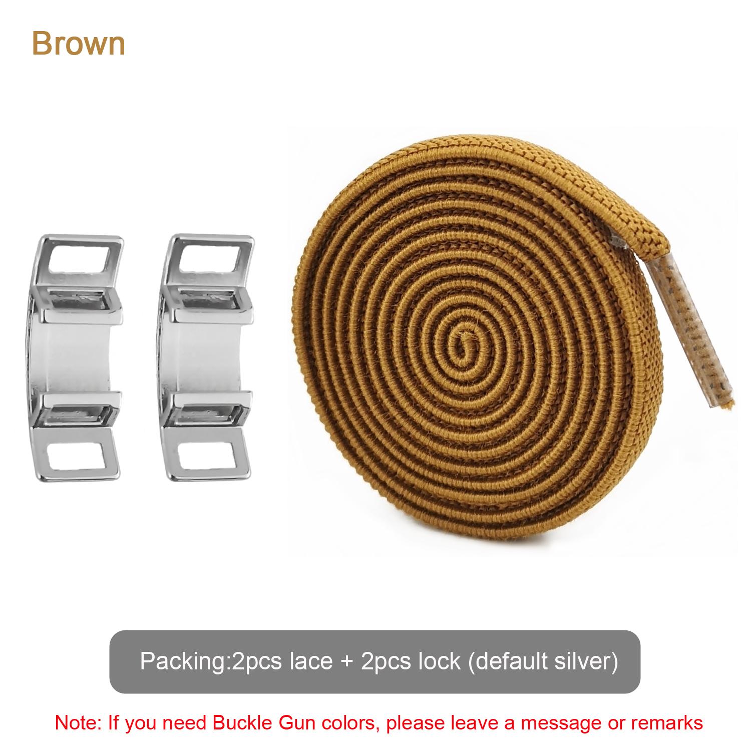 

№ 8, новые креативные эластичные шнурки без завязок, плоские шнурки для кроссовок AF1, шнурки с металлической пряжкой для женщин, мужчин, детей, взрослых, шнурки T-AF1-brown коричневый