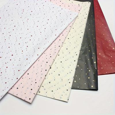 20 Stück Bastel-Seidenpapier, Bronzing-Stern, Mond, Metallstruktur, gefüttert, Blumenstrauß, Geschenkverpackung, Hochzeiten, Verpacken, Dekor für jeden Anlass