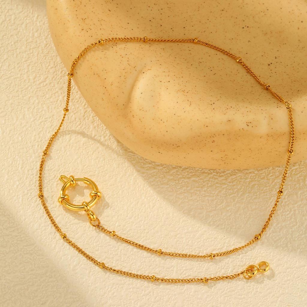 Edelstahl Kette Matrosen Halskette für Damen, Satelliten-/Kubanische Kette Choker, Verbessertes Federring Verschluss Minimalistischer Schmuck