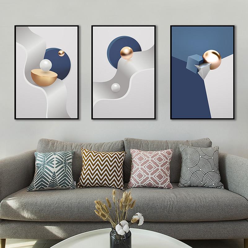 Modern Geometric Abstract Canvas Painting Posters and Prints Wall Art Pictures for Bedroom Living Room Home Decor