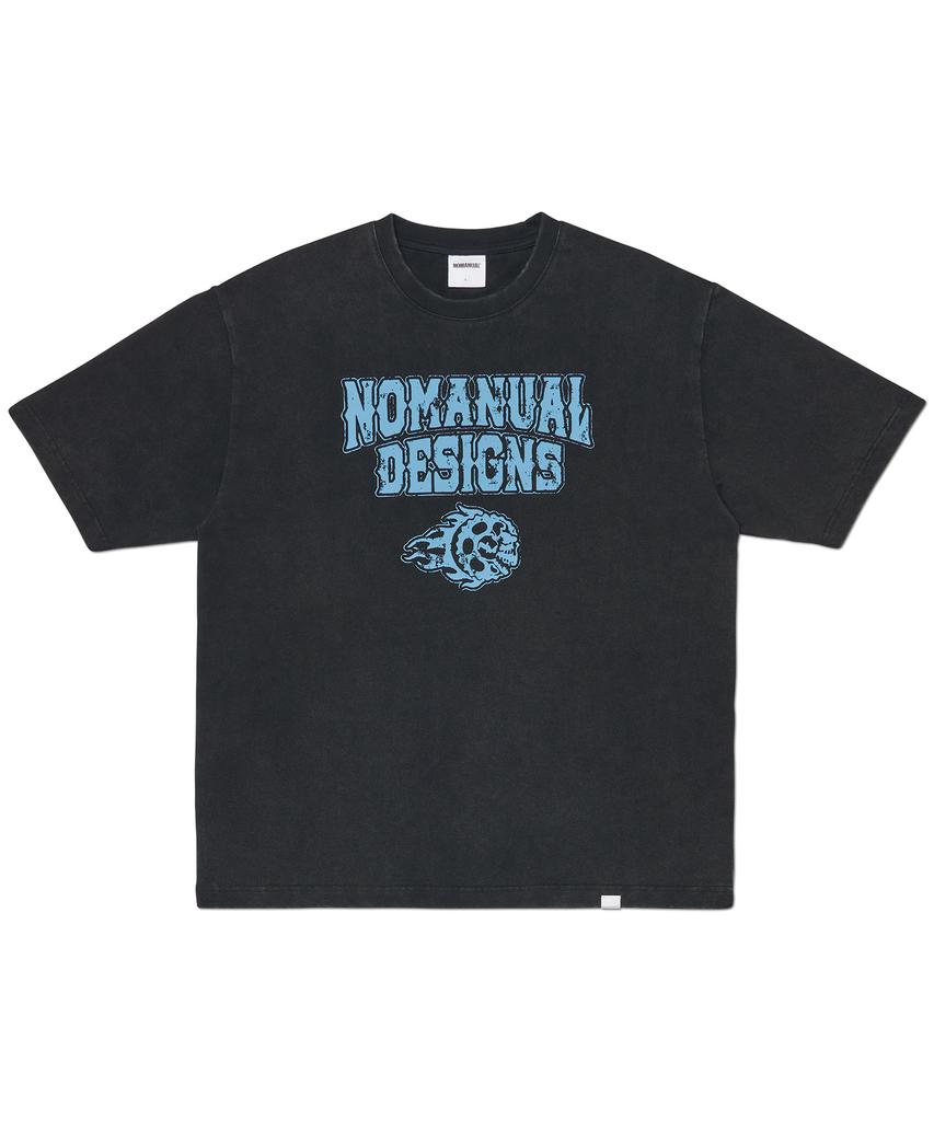 NOMANUAL Skull Rider T-Shirt - Washed Black