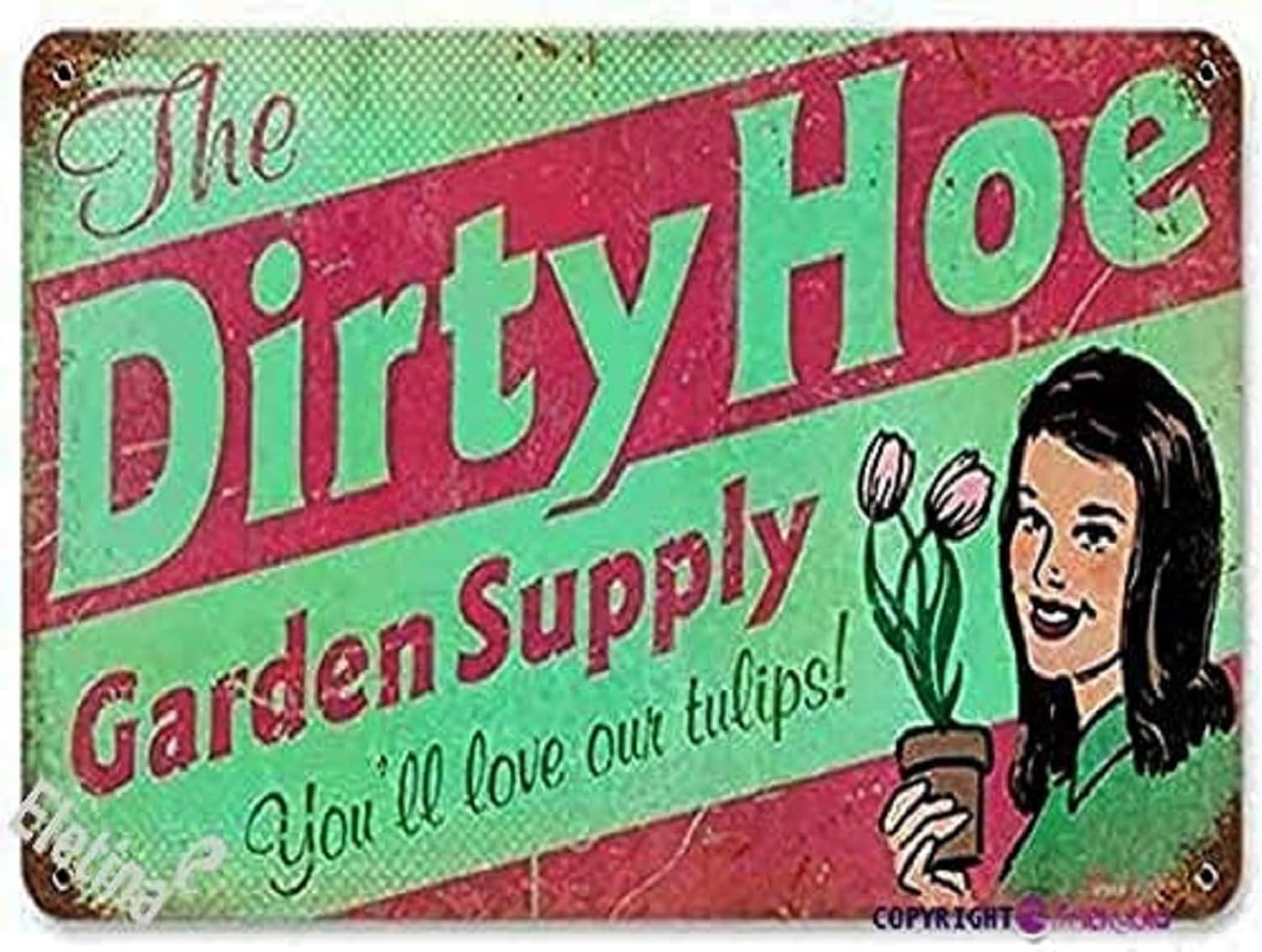 

Dirty Hoe Garden Supply Vintage Metal Sign Funny Inappropriate Signs Not Sign Retro Look Home Club bar Backyard Patio Wall Art D 20x30cm（7.8x11.8inch）
